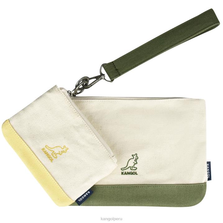 conjunto de bolsa de lona de la suerte unisexo Kangol accesorios caqui B4VR962