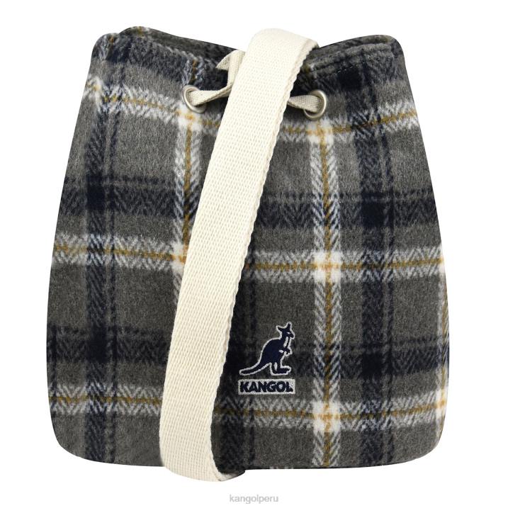 bolsa bombonera con motivo de cuadros unisexo Kangol accesorios cuadros grises B4VR971