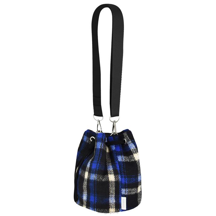 bolsa bombonera con motivo de cuadros unisexo Kangol accesorios tela escocesa azul marino B4VR972
