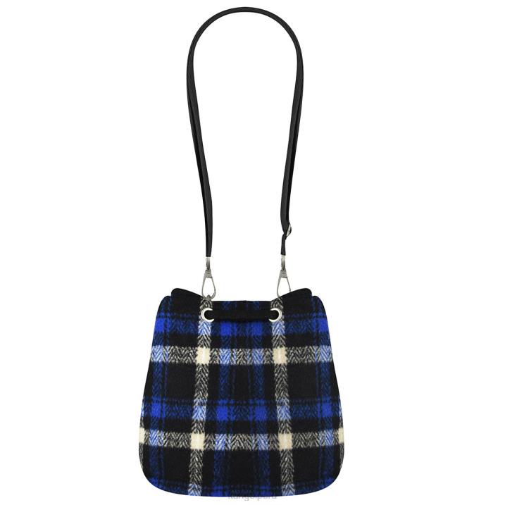 bolsa bombonera con motivo de cuadros unisexo Kangol accesorios tela escocesa azul marino B4VR972