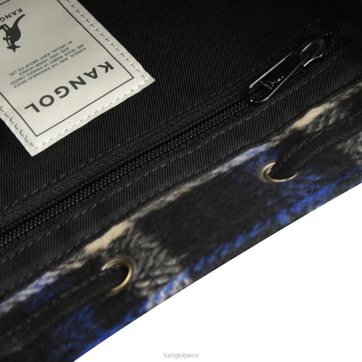 bolsa bombonera con motivo de cuadros unisexo Kangol accesorios tela escocesa azul marino B4VR972