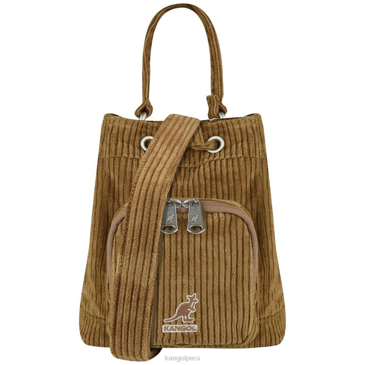 bolso bombonera con cordón en V unisexo Kangol accesorios marrón B4VR977