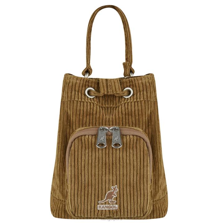bolso bombonera con cordón en V unisexo Kangol accesorios marrón B4VR977