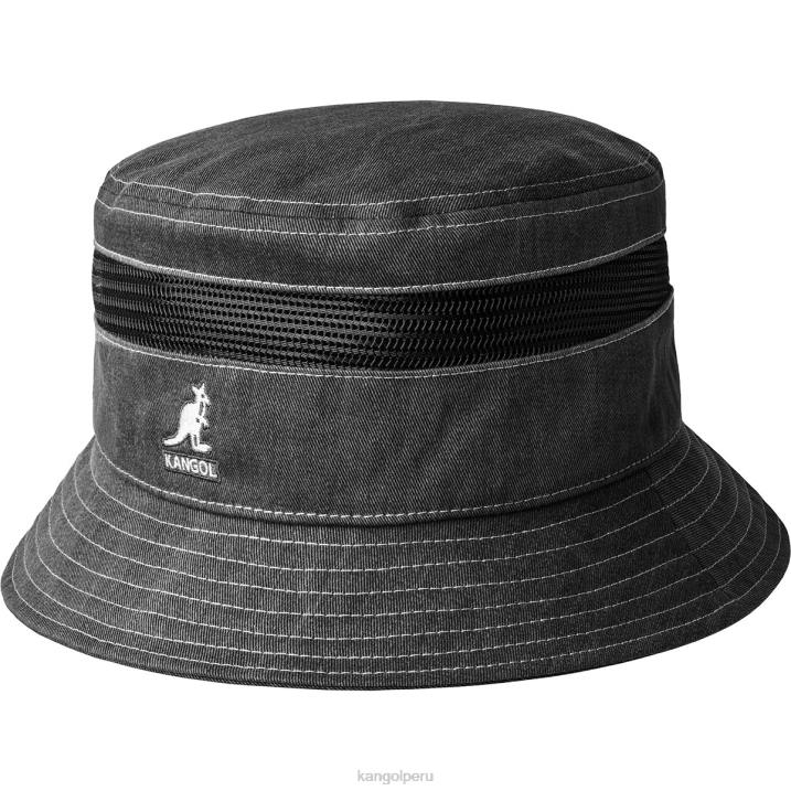 balde de malla de algodón envejecido unisexo Kangol accesorios negro B4VR471