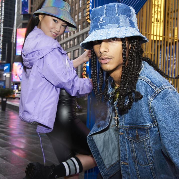 balde de puré de mezclilla unisexo Kangol accesorios azul marino B4VR503