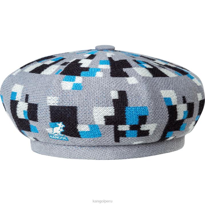 boina de cuadros pixelados unisexo Kangol accesorios gris negro B4VR397