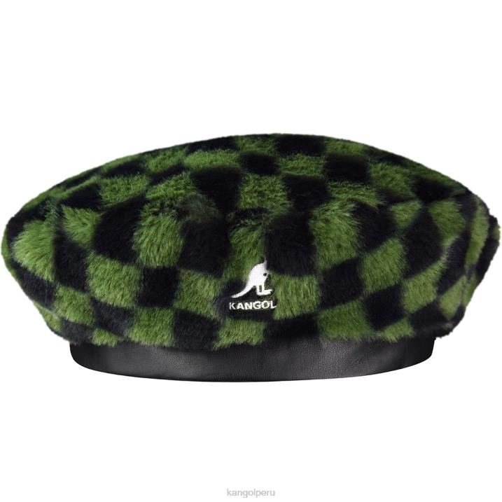 boina de piel sintética unisexo Kangol accesorios cheque de oliva B4VR409