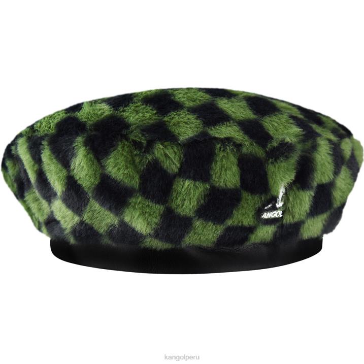 boina de piel sintética unisexo Kangol accesorios cheque de oliva B4VR409