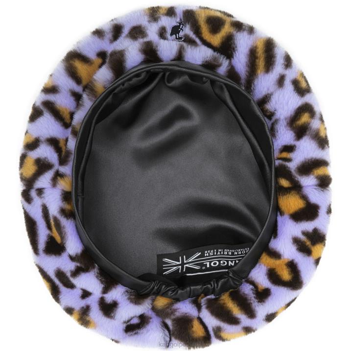 boina de piel sintética unisexo Kangol accesorios leopardo lavanda B4VR406