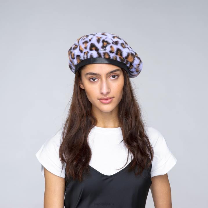 boina de piel sintética unisexo Kangol accesorios leopardo lavanda B4VR406