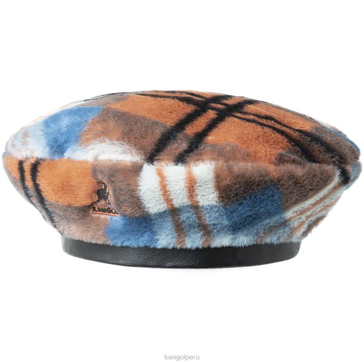 boina de piel sintética unisexo Kangol accesorios tela escocesa naranja ardiente B4VR404