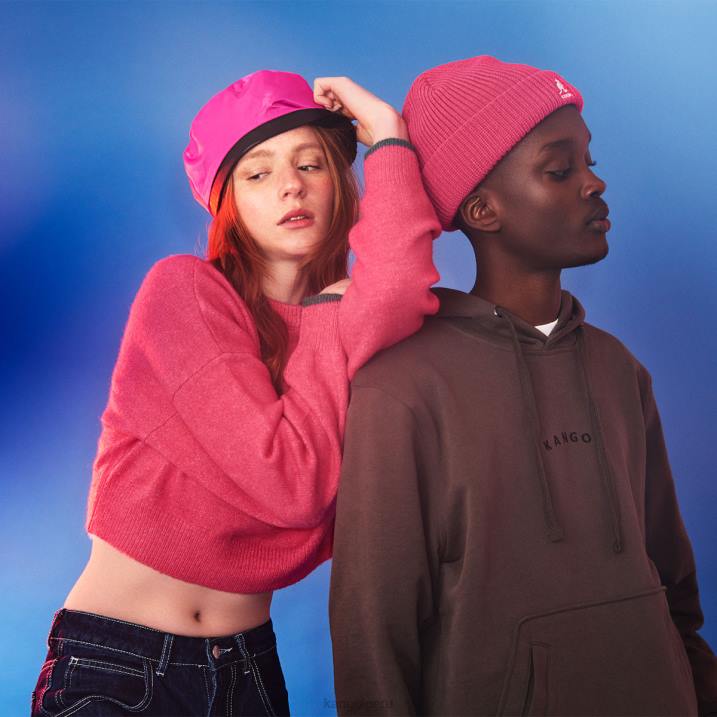 boina reversible de felpa de nailon unisexo Kangol accesorios negro/rosa electrico B4VR423