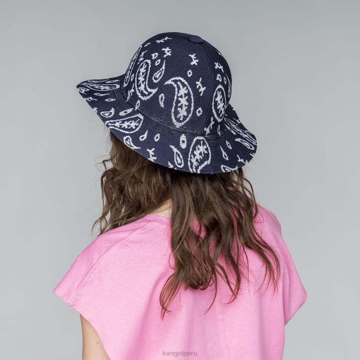 cachemir de ala ancha informal unisexo Kangol accesorios azul oscuro/blanco B4VR659