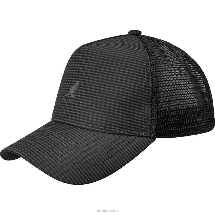 camionero de malla de seersucker unisexo Kangol accesorios negro B4VR283