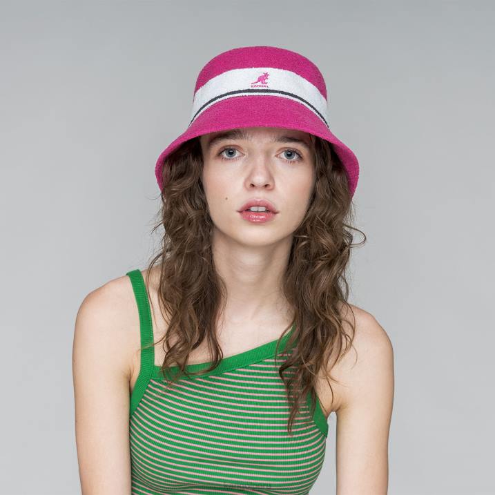cubo con rayas bermuda unisexo Kangol accesorios rosa electrico B4VR646