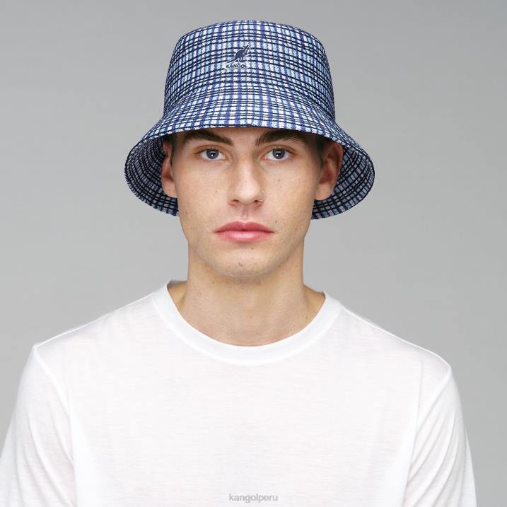 cubo de tela escocesa de preparación unisexo Kangol accesorios cuadros azules B4VR481