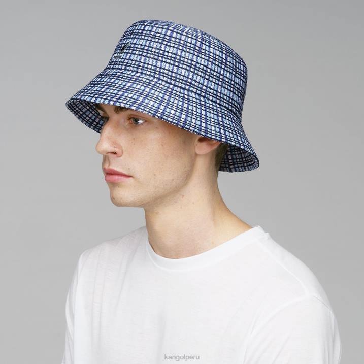 cubo de tela escocesa de preparación unisexo Kangol accesorios cuadros azules B4VR481