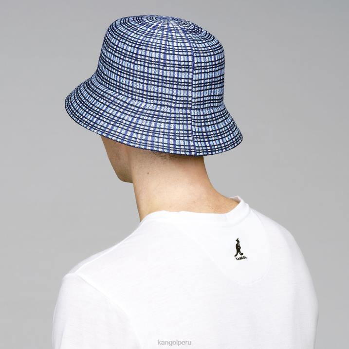 cubo de tela escocesa de preparación unisexo Kangol accesorios cuadros azules B4VR481