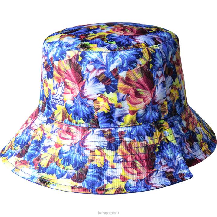 cubo floral reversible unisexo Kangol accesorios floral azul estrellado B4VR458