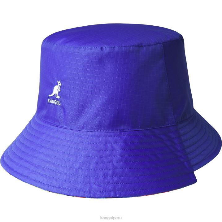 cubo floral reversible unisexo Kangol accesorios floral azul estrellado B4VR458