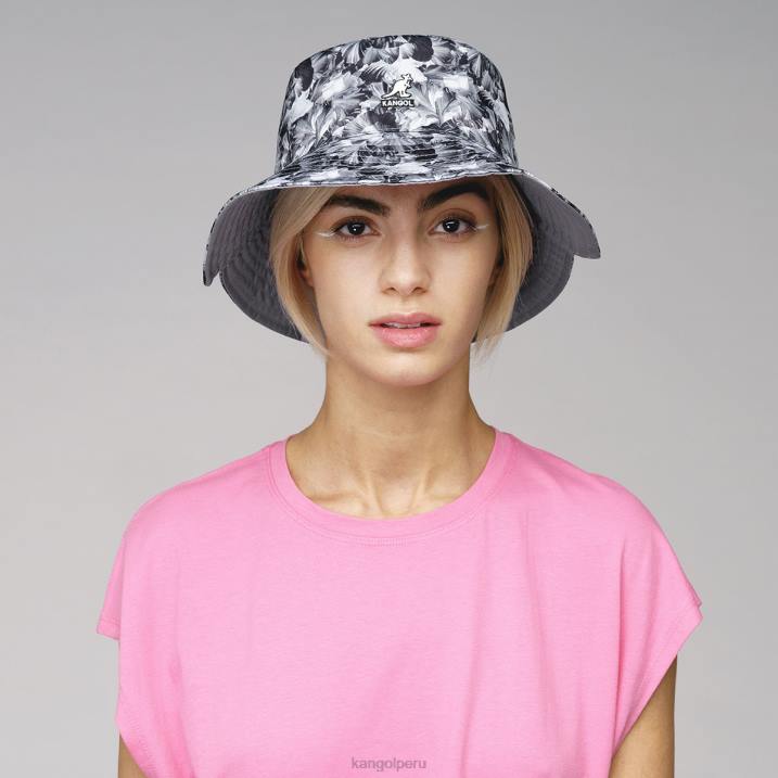 cubo floral reversible unisexo Kangol accesorios floral negro B4VR456