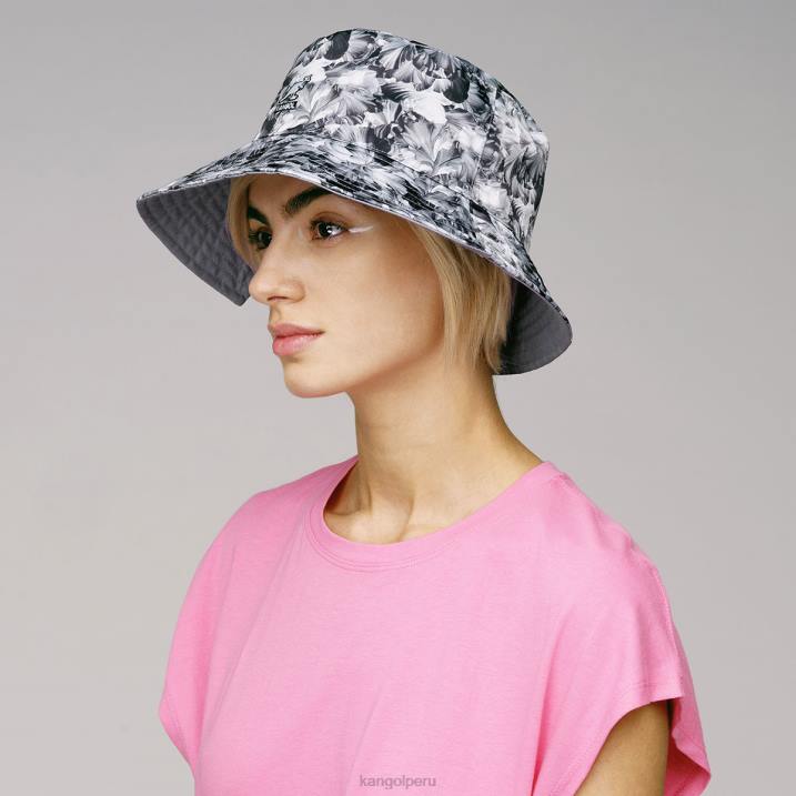 cubo floral reversible unisexo Kangol accesorios floral negro B4VR456