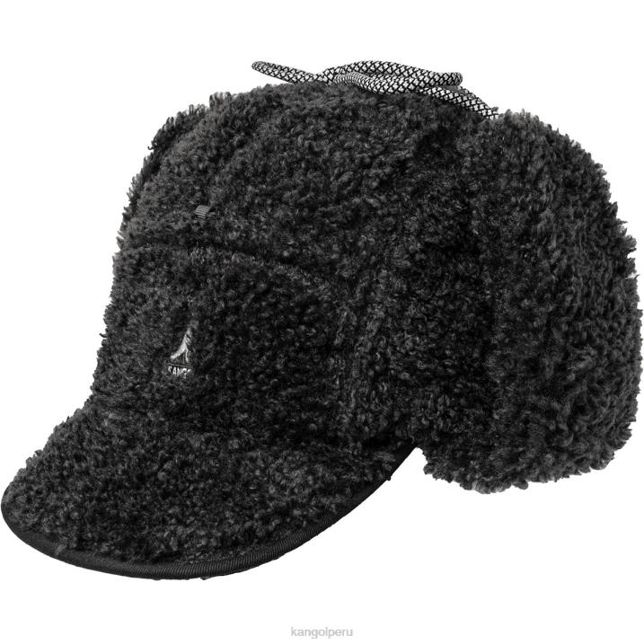 gorra con solapa utilitaria de borrego sintético unisexo Kangol accesorios negro B4VR912