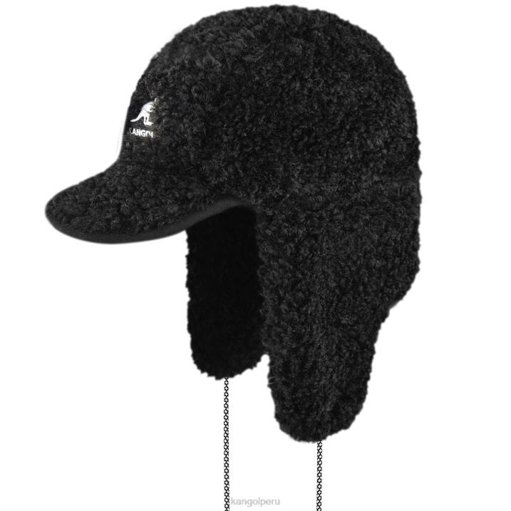 gorra con solapa utilitaria de borrego sintético unisexo Kangol accesorios negro B4VR912