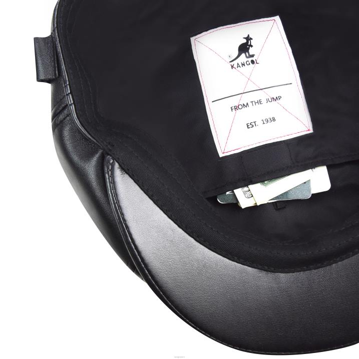 gorra de piel sintética unisexo Kangol accesorios negro B4VR763