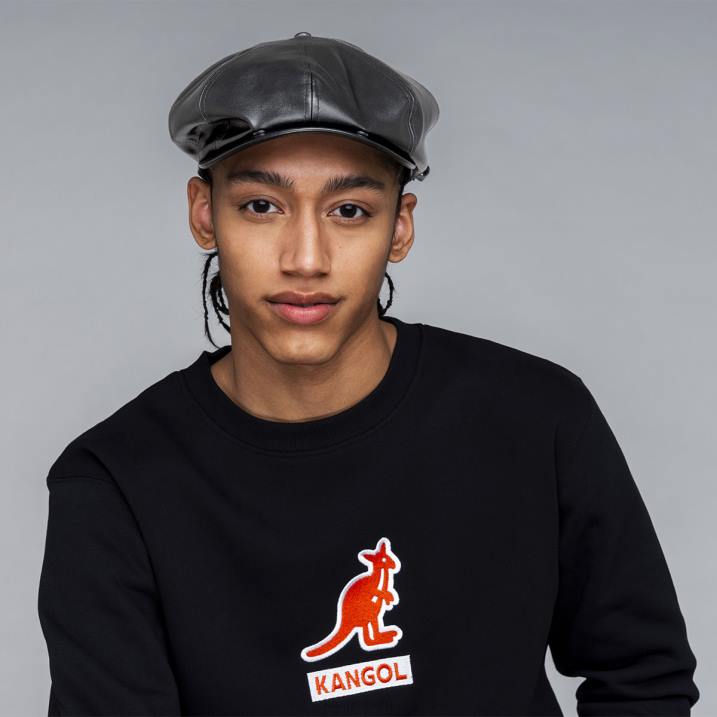 gorra de piel sintética unisexo Kangol accesorios negro B4VR763