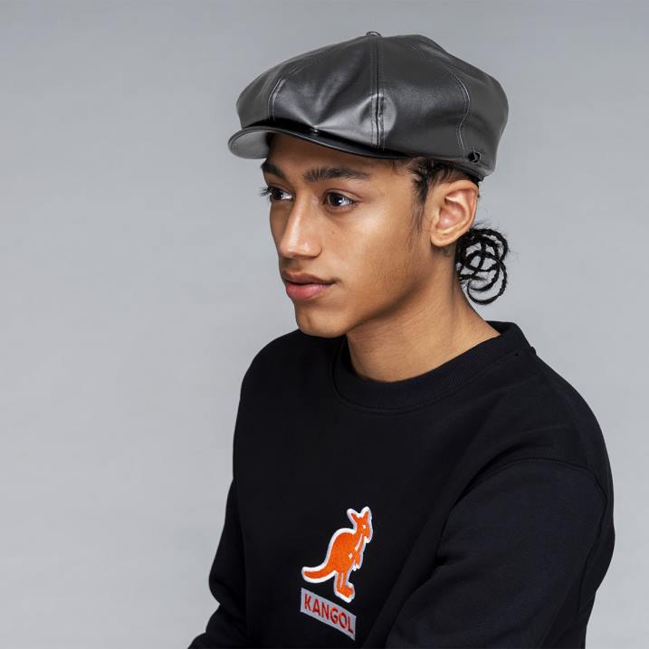 gorra de piel sintética unisexo Kangol accesorios negro B4VR763