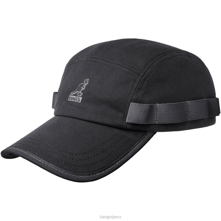 gorra utilitaria de 5 paneles encerada unisexo Kangol accesorios negro B4VR361