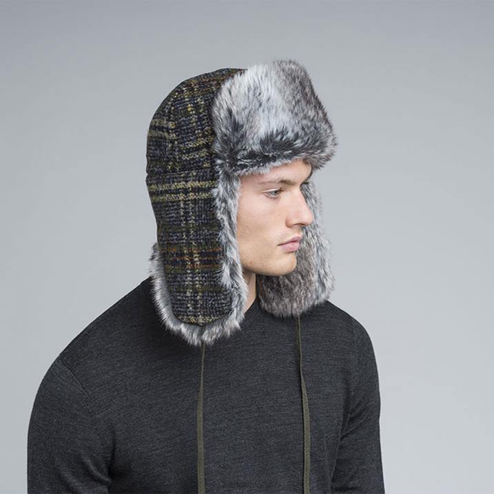 ushanka de lana unisexo Kangol accesorios franela oscura B4VR852
