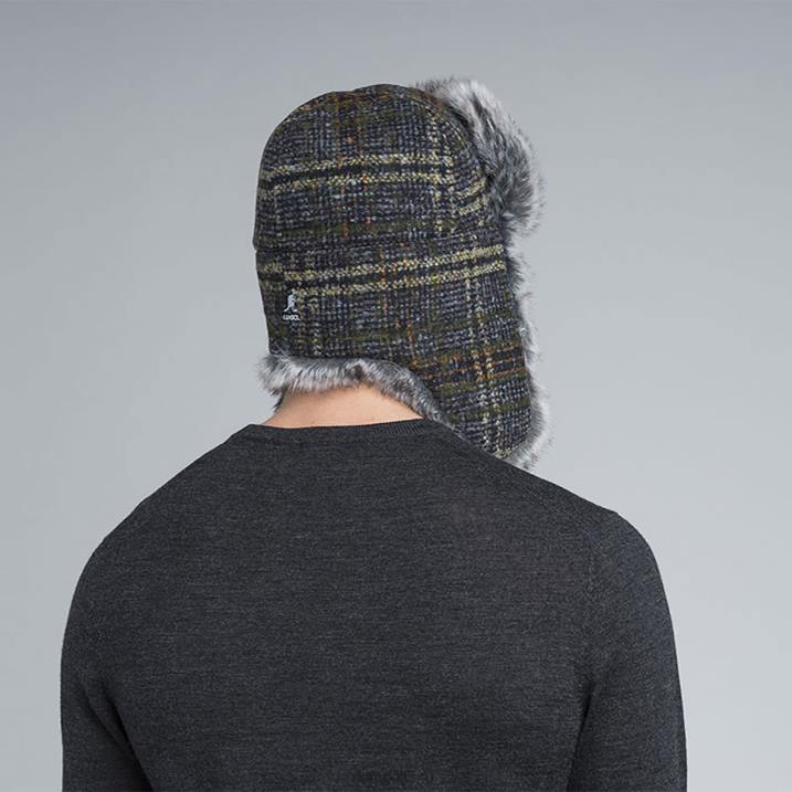 ushanka de lana unisexo Kangol accesorios franela oscura B4VR852