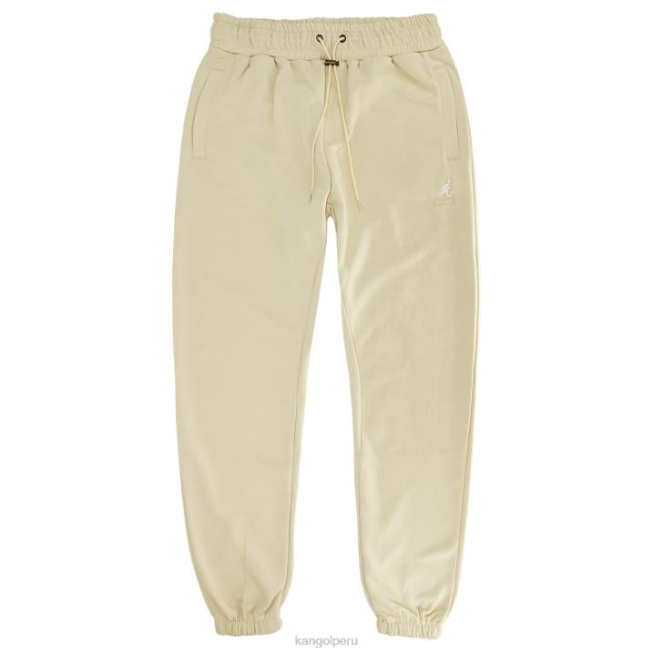 jogger bordado hombres Kangol pantalones crema B4VR1055