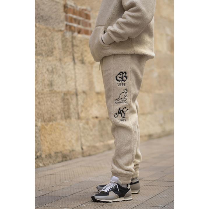 jogger sherpa unisexo Kangol pantalones beige B4VR1082
