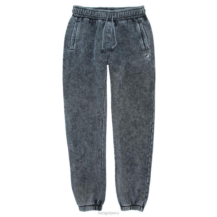 joggers acid trip bordados unisexo Kangol pantalones lavado negro B4VR1004