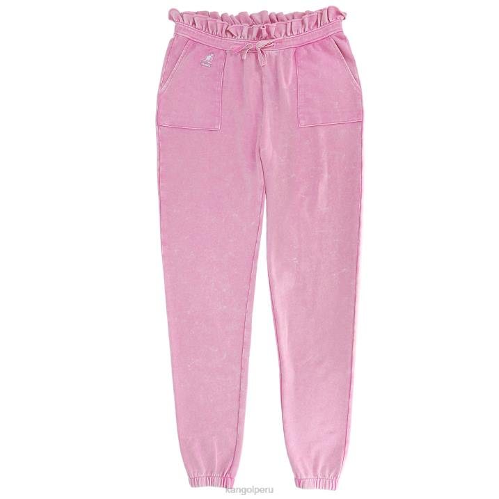 joggers con volantes y lavado ácido mujer Kangol pantalones belleza negra B4VR1075