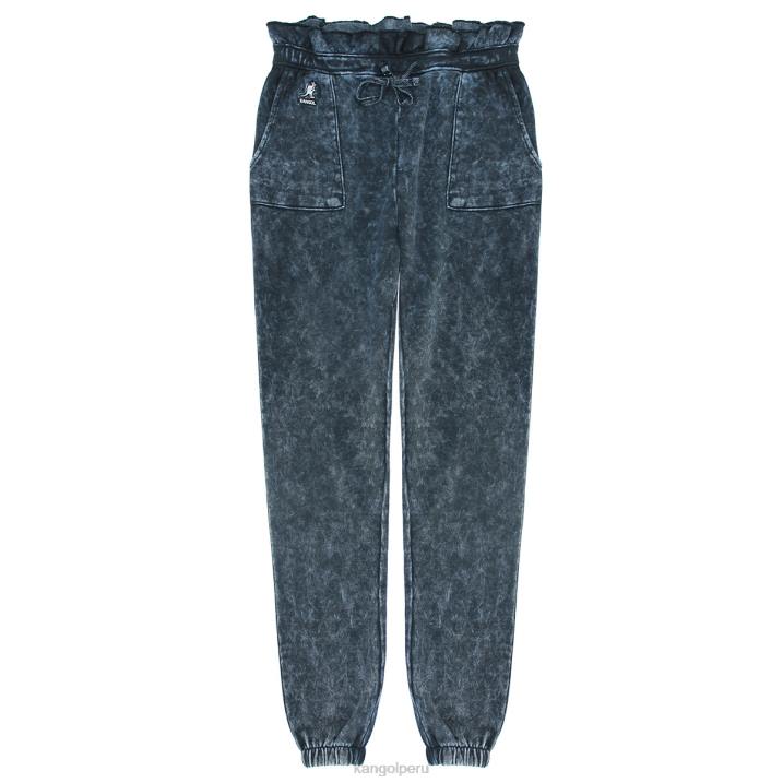 joggers con volantes y lavado ácido mujer Kangol pantalones belleza negra B4VR1075