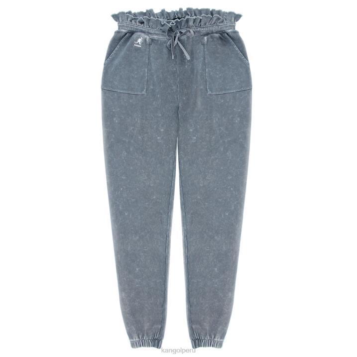 joggers con volantes y lavado ácido mujer Kangol pantalones belleza negra B4VR1075