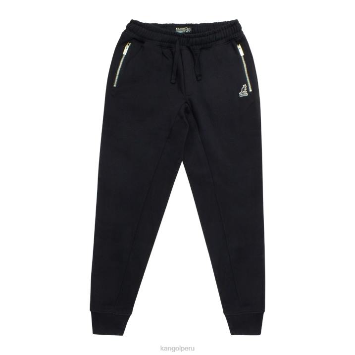 joggers de lujo unisexo Kangol pantalones antracita negra B4VR1068