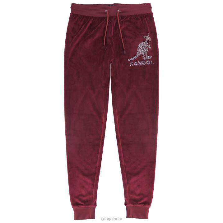 joggers de terciopelo con cristales mujer Kangol pantalones granate B4VR1044