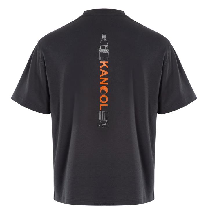 camiseta con gráfico de cohete espacial unisexo Kangol ropa ébano B4VR1198