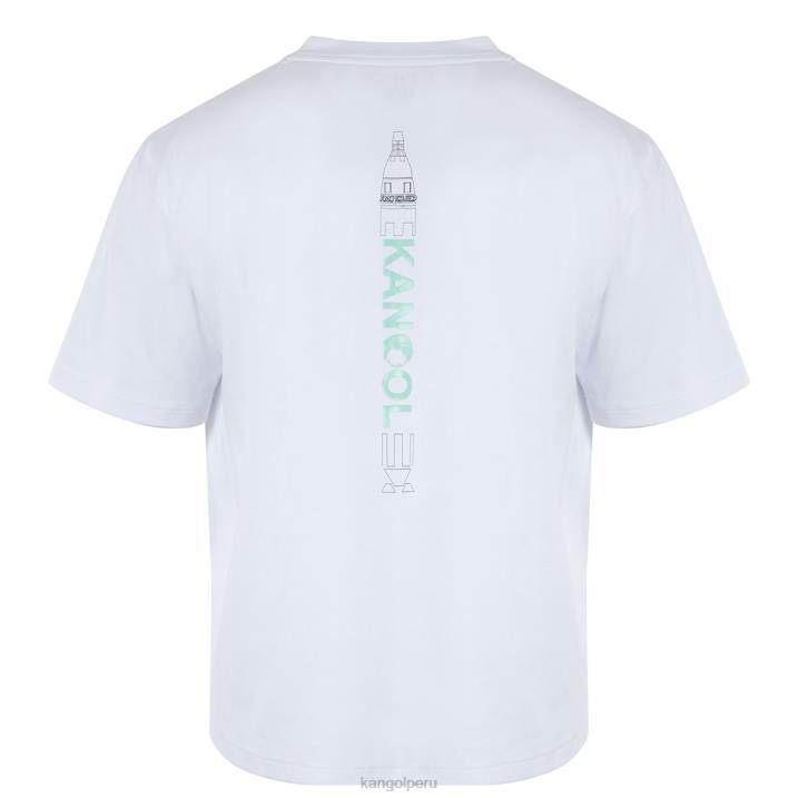 camiseta con gráfico de cohete espacial unisexo Kangol ropa blanco B4VR1199