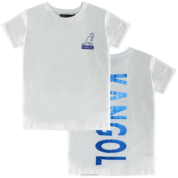 camiseta de manga corta metalizada unisexo Kangol ropa blanco/índigo B4VR1215