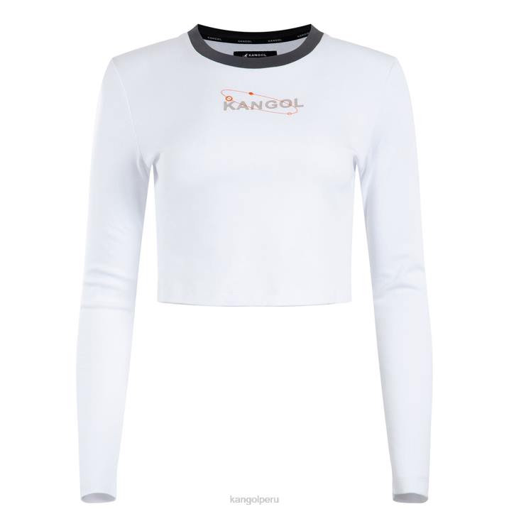 camiseta de manga larga orbital unisexo Kangol ropa blanco B4VR1201