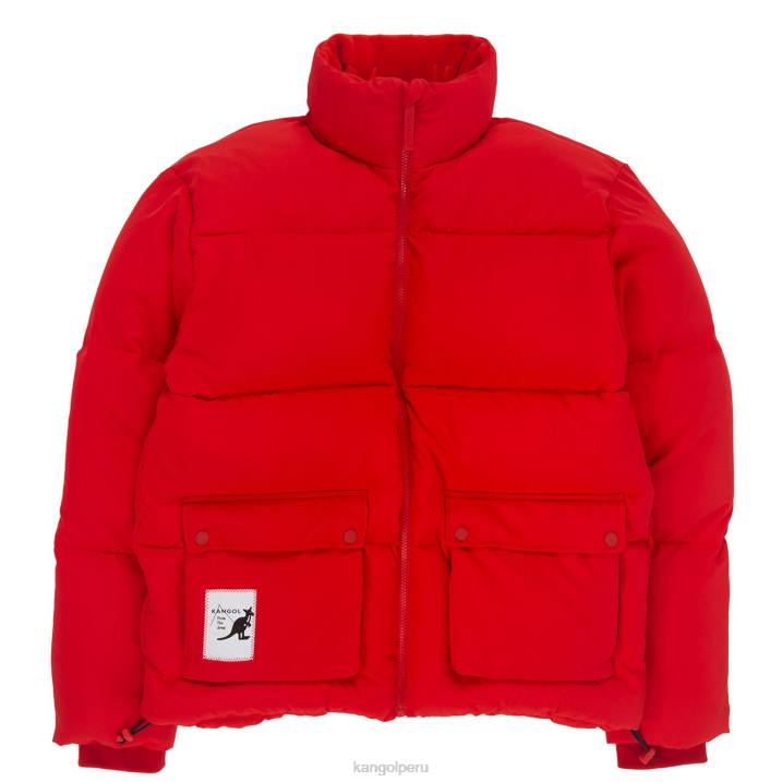 chamarra con bolsillo de parche unisexo Kangol ropa llama escarlata B4VR1231