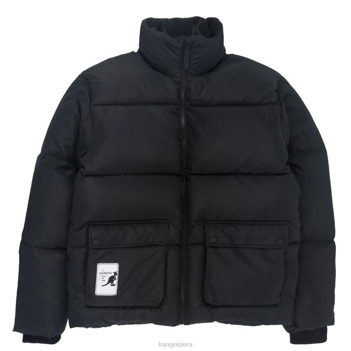 chamarra con bolsillo de parche unisexo Kangol ropa negro azabache B4VR1230