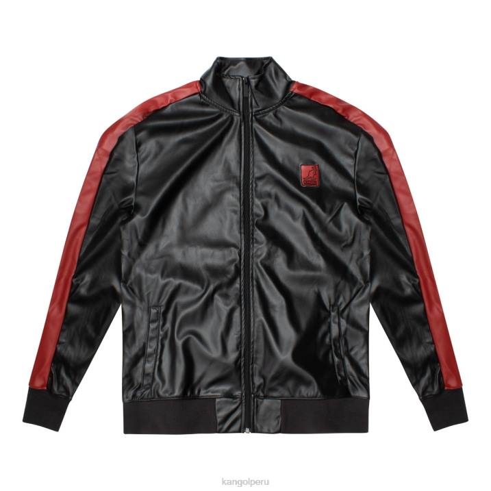 chaqueta de chándal de cuero vegano hombres Kangol ropa belleza negra B4VR1160
