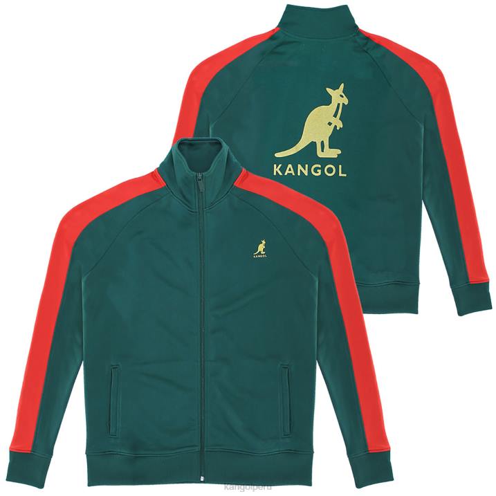chaqueta de chándal retro unisexo Kangol ropa esmeralda/rojo B4VR1194